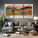Yayoi Kusama Landscape Canvas Print, Vibrant Floral Mountain Art Print, Framed Botanical Wall Art - by MyGreatCanvas | Canvas Wall Art Prints | Photo Prints & Wall Decor