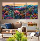 Colorful Abstract Landscape Wall Art Print Canvas - Vibrant