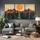 Sunset Mountain Landscape Canvas Wall Art Print - Nature