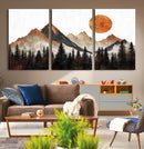 Modern Abstract Mountain Canvas Wall Art Print, Abstract