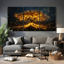Golden Tree of Life Canvas Wall Art Print - Majestic Glowing by MyGreatCanvas | Canvas Wall Art Prints | Photo Prints & Wall Decor
