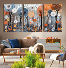 Abstract Winter Landscape Canvas Wall Art Print - Large