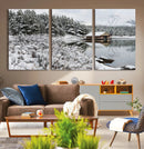 Winter Wall Art - Cabin by the Lake Canvas Wall Art - Serene by MyGreatCanvas | Canvas Wall Art Prints | Photo Prints & Wall Decor