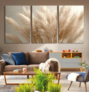 Pampas Grass Canvas Wall Art - Elegant Neutral Decor for