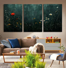 Wildflower Field Framed Wall Art, Vintage Botanical