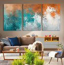 Vintage Abstract Print - Bold Teal and Orange Canvas Wall by MyGreatCanvas | Canvas Wall Art Prints | Photo Prints & Wall Decor