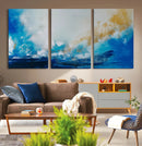 Blue Abstract Print - Dynamic Ocean-Inspired Canvas Wall Art