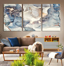 Abstract Blue and Gold Canvas Wall Art - Fluid Modern Ink