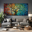 Yggdrasil Tree of Life Wall Art Print | Mosaic Style 3-Panel