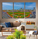 Wrigley Field Chicago Cubs Panoramic Canvas Print –