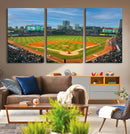 Wrigley Field Chicago Cubs Panoramic Canvas Print –