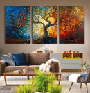 Yggdrasil Tree of Life Mosaic Stained Glass Wall Art Canvas,