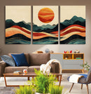 Mountain Triptych Wall Art Canvas Print – Western Nature