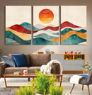 Southwest Mountain Wall Art Canvas Print – Boho Triptych