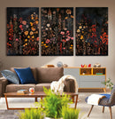 Dark Floral Canvas Wall Art - Moody Botanical Flower Print - by MyGreatCanvas | Canvas Wall Art Prints | Photo Prints & Wall Decor