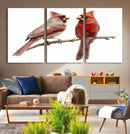 Cardinal Canvas Wall Art - Male and Female Cardinal Print -