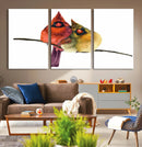Cardinal Bird Canvas Wall Art - Male and Female Cardinal