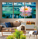 Lotus Flower Wall Art Canvas Print, Water Lily Large Wall