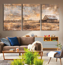 Rustic Farmhouse Wall Art Canvas Print | Barn and Field