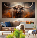 Highland Bull Canvas Abstract Canvas Wall Art Print –