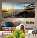 Tropical Beach Wall Art - Stunning Ocean Sunset Canvas Print