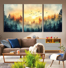 Abstract Forest Wall Art Print- Serene Nature Canvas Print