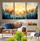 Sunrise Forest Wall Art – Framed Misty Pines Canvas Artwork by MyGreatCanvas | Canvas Wall Art Prints | Photo Prints & Wall Decor