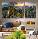 Mountain Sunset Panoramic Wall Art Canvas Print – Framed