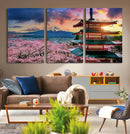 Mount Fuji Cherry Blossom Wall Art Canvas Print – Framed