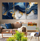 Blue Marble Wall Art Canvas Print – Framed Gold Veins by MyGreatCanvas | Canvas Wall Art Prints | Photo Prints & Wall Decor