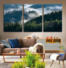 Misty Forest Wall Art Canvas Print – Pine Hills Foggy