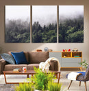 Misty Forest Wall Art Canvas Print – Foggy Pines Pine Valley
