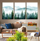 Misty Pine Forest Wall Art, Foggy Mountain Landscape Canvas by MyGreatCanvas | Canvas Wall Art Prints | Photo Prints & Wall Decor