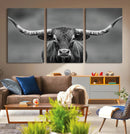 Texas Longhorn Wall Art Canvas Print – Framed Western Bull