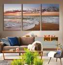 Ocean Sunset Wall Art Canvas Print – Framed Sandy Shore