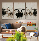 Longhorn Cattle Wall Art Canvas Print – Framed Bison Herd by MyGreatCanvas | Canvas Wall Art Prints | Photo Prints & Wall Decor
