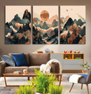 Wood Mountain Landscape Wall Art Canvas Print – Framed