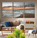 Ocean Sunset Wall Art Canvas Print – Framed Beach Waves