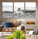 White Horse Wall Art Canvas Print – Framed Woman Rider