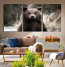 Brown Bear Wall Art Canvas Print – Framed Majestic Woodland