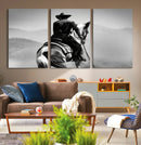 Western Wall Art Canvas Print – Framed Cowboy and Horse