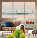Pastel Ocean Wall Art Canvas Print – Framed Soft Sunset Calm
