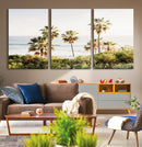 California Coast Palm Trees Wall Art Canvas Print – Framed