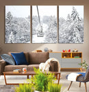 Snowy Ski Lift Wall Art – Framed Winter Mountain Canvas by MyGreatCanvas | Canvas Wall Art Prints | Photo Prints & Wall Decor