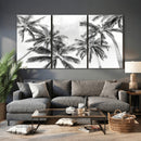 Black and White Palm Wall Art Canvas Print – Framed