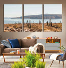 Desert Lake Wall Art – Framed Cactus Mountain Canvas by MyGreatCanvas | Canvas Wall Art Prints | Photo Prints & Wall Decor