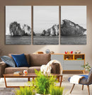 Coastal Wall Art – Framed Black White Ocean Canvas Artwork, by MyGreatCanvas | Canvas Wall Art Prints | Photo Prints & Wall Decor