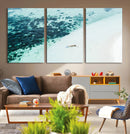Minimal Beach Wall Art – Framed Ocean Swimming Canvas by MyGreatCanvas | Canvas Wall Art Prints | Photo Prints & Wall Decor