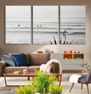 Surfer Silhouette Wall Art – Framed Calm Ocean Canvas by MyGreatCanvas | Canvas Wall Art Prints | Photo Prints & Wall Decor