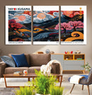 Modern Japanese Wall Art Canvas Print – Framed Abstract